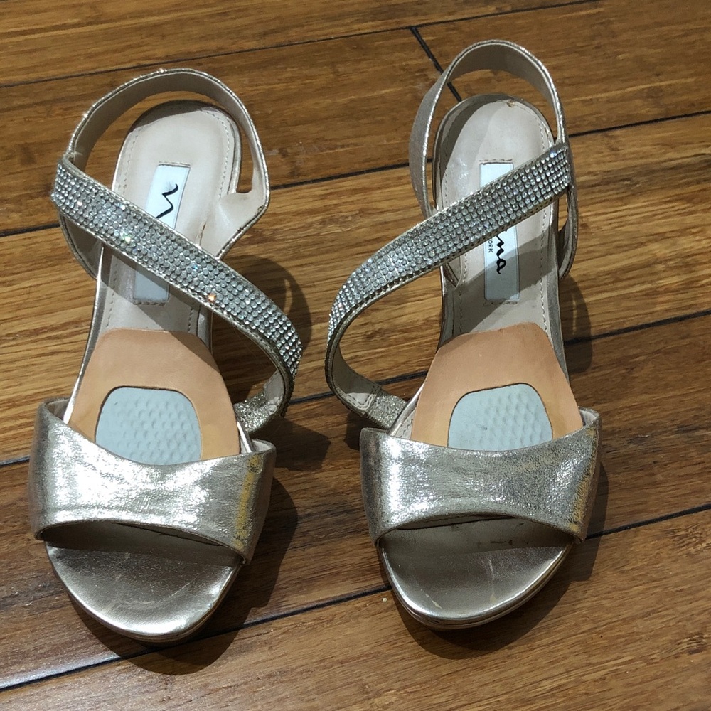 Nina Shimmering Gold Heels